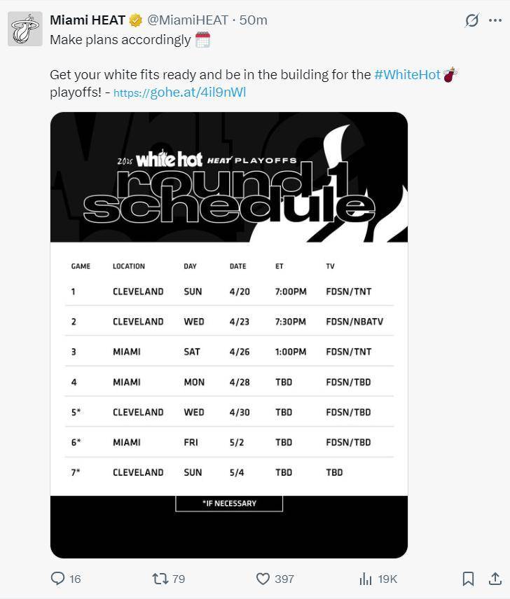 NBA季后赛对阵!热火骑士狭路相逢,灰熊雷霆谁能以下克上