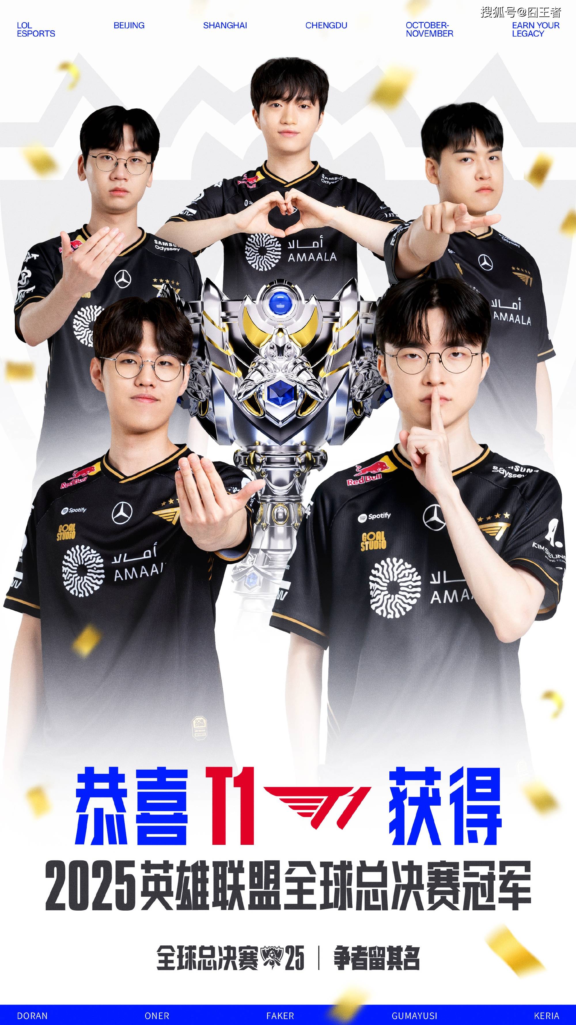 T1击败KT,夺得S15全球总决赛冠军!加冕六星王朝,T1三连冠